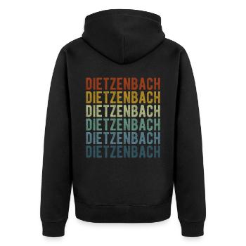 Dietzenbach Stadt Retro Vintage - Unisex Premium Bio Zip Hoodie - Schwarz - Hinten - Nico (187cm)