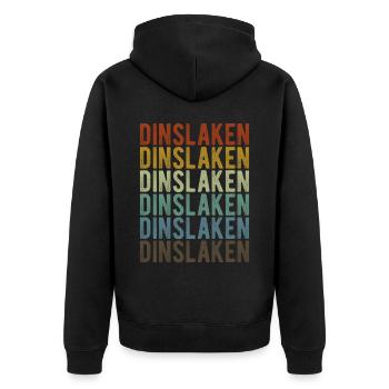 Dinslaken Stadt Retro Vintage - Unisex Premium Bio Zip Hoodie - Schwarz - Hinten - Nico (187cm)