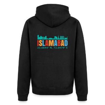 Islamabad - Veste à capuche bio Premium Unisexe - noir - Dos - Nico (187cm)