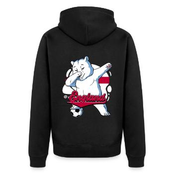 England Fußball - Unisex Premium Bio Zip Hoodie - Schwarz - Hinten - Nico (187cm)