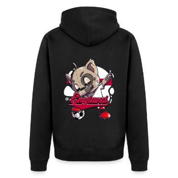 England Fußball - Unisex Premium Bio Zip Hoodie - Schwarz - Hinten - Nico (187cm)