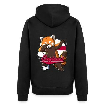 England Fußball - Unisex Premium Bio Zip Hoodie - Schwarz - Hinten - Nico (187cm)