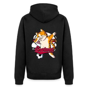 England Fußball - Unisex Premium Bio Zip Hoodie - Schwarz - Hinten - Nico (187cm)