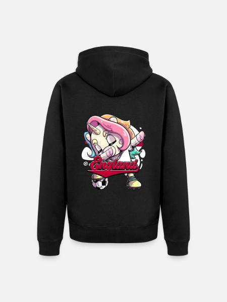 England Fußball - Unisex Premium Bio Zip Hoodie - Schwarz