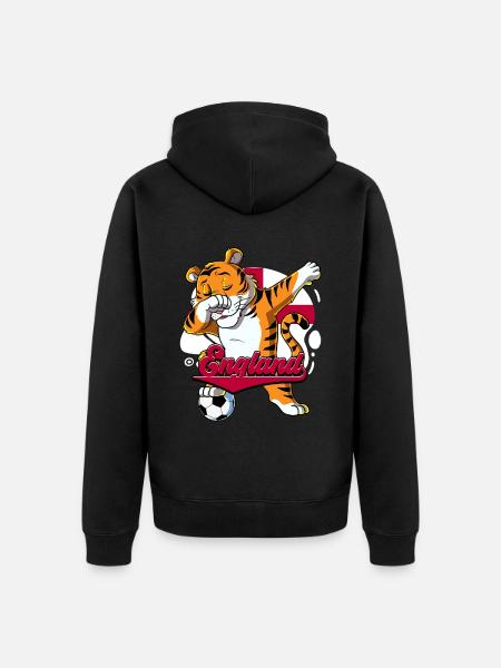 England Fußball - Unisex Premium Bio Zip Hoodie - Schwarz