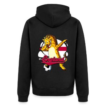 England Fußball - Unisex Premium Bio Zip Hoodie - Schwarz - Hinten - Nico (187cm)