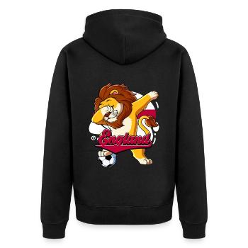England Fußball - Unisex Premium Bio Zip Hoodie - Schwarz - Hinten - Nico (187cm)