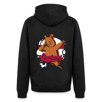England Fußball - Unisex Premium Bio Zip Hoodie - Schwarz - Hinten - Nico (187cm)