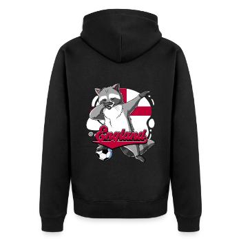 England Fußball - Unisex Premium Bio Zip Hoodie - Schwarz - Hinten - Nico (187cm)