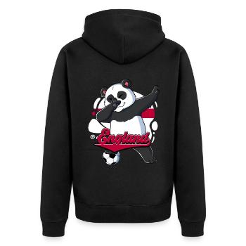 England Fußball - Unisex Premium Bio Zip Hoodie - Schwarz - Hinten - Nico (187cm)