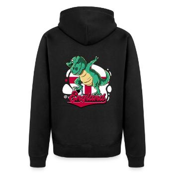 England Fußball - Unisex Premium Bio Zip Hoodie - Schwarz - Hinten - Nico (187cm)