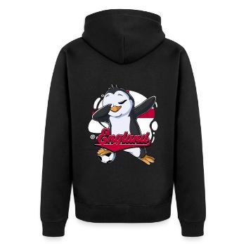 England Fußball - Unisex Premium Bio Zip Hoodie - Schwarz - Hinten - Nico (187cm)