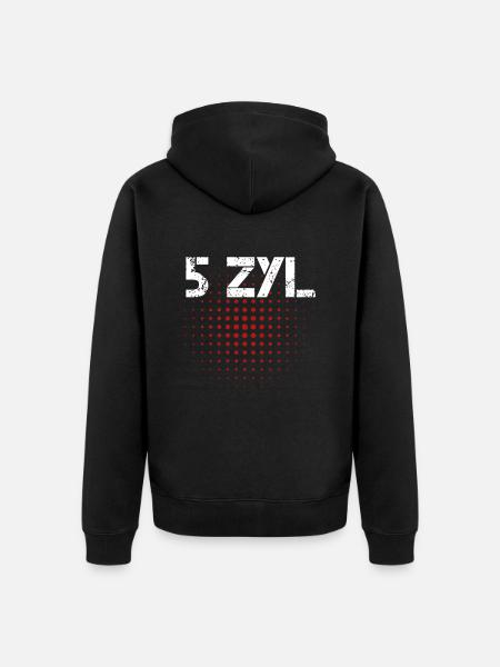 5-cylindrowy tuning silnika Tuner samochodowy - Ekologiczna rozpinana bluza z kapturem Premium unisex - czarny