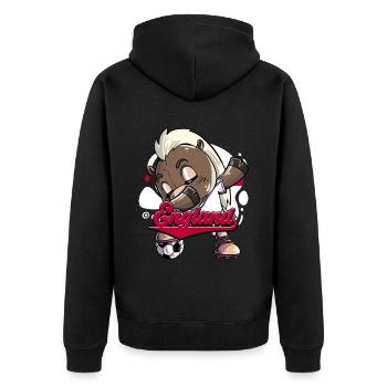 England Fußball - Unisex Premium Bio Zip Hoodie - Schwarz - Hinten - Nico (187cm)