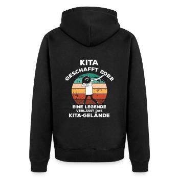 Kita Geschafft 2022 Kindergartenkind Abschluss - Unisex Premium Bio Zip Hoodie - Schwarz - Hinten - Nico (187cm)