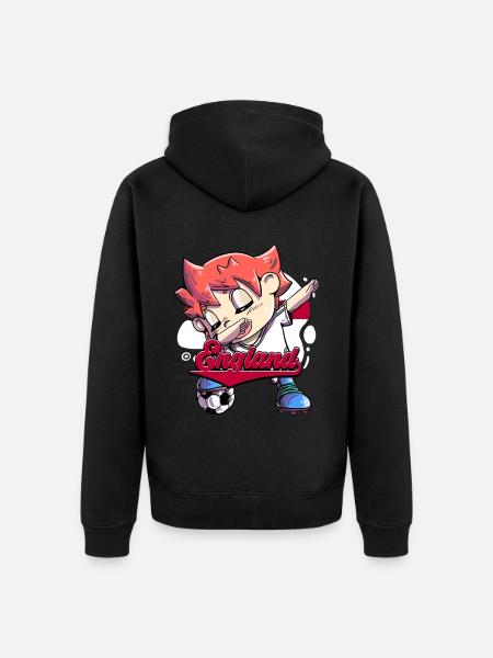 England Fußball - Unisex Premium Bio Zip Hoodie - Schwarz