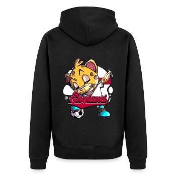 England Fußball - Unisex Premium Bio Zip Hoodie - Schwarz - Hinten - Nico (187cm)