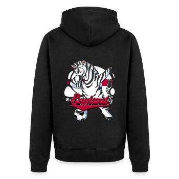 England Fußball - Unisex Premium Bio Zip Hoodie - Schwarz - Hinten - Nico (187cm)