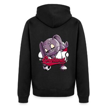 England Fußball - Unisex Premium Bio Zip Hoodie - Schwarz - Hinten - Nico (187cm)