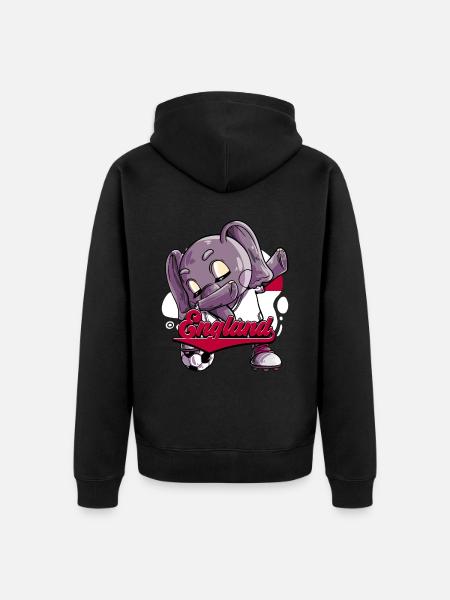 England Fußball - Unisex Premium Bio Zip Hoodie - Schwarz