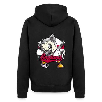 England Fußball - Unisex Premium Bio Zip Hoodie - Schwarz - Hinten - Nico (187cm)