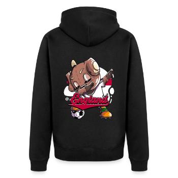 England Fußball - Unisex Premium Bio Zip Hoodie - Schwarz - Hinten - Nico (187cm)