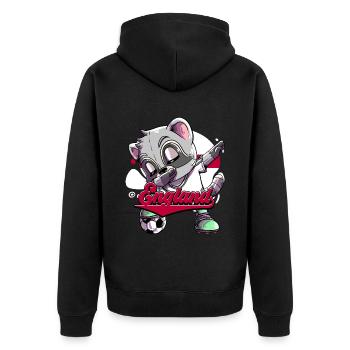 England Fußball - Unisex Premium Bio Zip Hoodie - Schwarz - Hinten - Nico (187cm)
