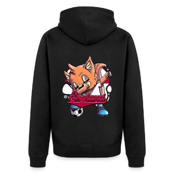England Fußball - Unisex Premium Bio Zip Hoodie - Schwarz - Hinten - Nico (187cm)