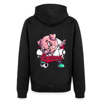 England Fußball - Unisex Premium Bio Zip Hoodie - Schwarz - Hinten - Nico (187cm)