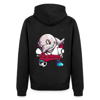 England Fußball - Unisex Premium Bio Zip Hoodie - Schwarz - Hinten - Nico (187cm)