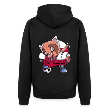 England Fußball - Unisex Premium Bio Zip Hoodie - Schwarz - Hinten - Nico (187cm)