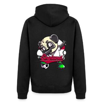 England Fußball - Unisex Premium Bio Zip Hoodie - Schwarz - Hinten - Nico (187cm)