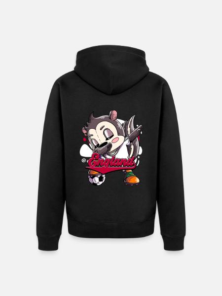 England Fußball - Unisex Premium Bio Zip Hoodie - Schwarz
