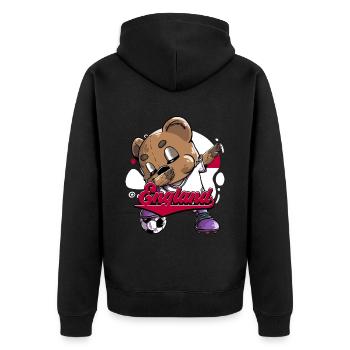 England Fußball - Unisex Premium Bio Zip Hoodie - Schwarz - Hinten - Nico (187cm)