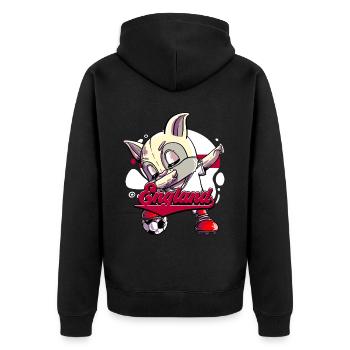England Fußball - Unisex Premium Bio Zip Hoodie - Schwarz - Hinten - Nico (187cm)