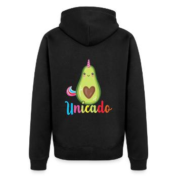 Licorne Avocat Unicado - Veste à capuche bio Premium Unisexe - noir - Dos - Nico (187cm)