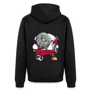 England Fußball - Unisex Premium Bio Zip Hoodie - Schwarz - Hinten - Nico (187cm)