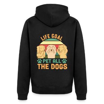 Life Goal Pet tous les chiens - Veste à capuche bio Premium Unisexe - noir - Dos - Nico (187cm)