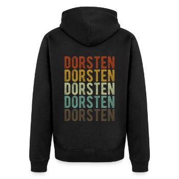 Dorsten Stadt Retro Vintage - Unisex Premium Bio Zip Hoodie - Schwarz - Hinten - Nico (187cm)