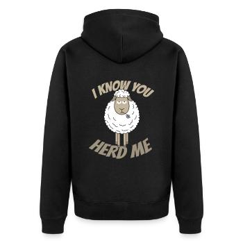 I Know You Stove Me Sheep Wool - Unisex Premium Organic Zip Hoodie - black - Back - Nico (187cm)
