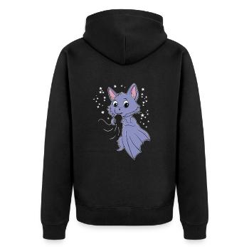 Chauve-souris Kawaii - Veste à capuche bio Premium Unisexe - noir - Dos - Nico (187cm)