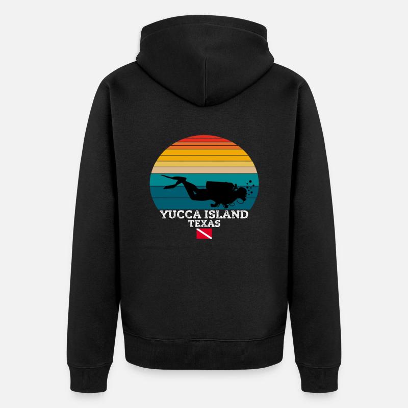 Yucca Island US Island Plongée - Veste à capuche bio Premium Unisexe - noir