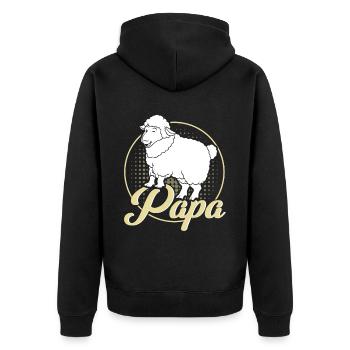 Schafzucht Landwirt Nutztier Schafe Geschenk - Unisex Premium Bio Zip Hoodie - Schwarz - Hinten - Nico (187cm)