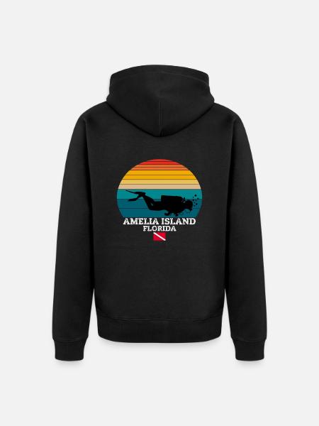 Amelia Island US Island Diving - Unisex Premium Organic Zip Hoodie - black