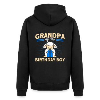 Schafzucht Landwirt Nutztier Schafe Geschenk - Unisex Premium Bio Zip Hoodie - Schwarz - Hinten - Nico (187cm)