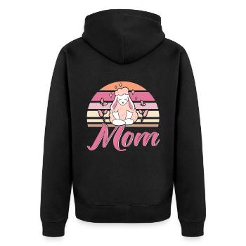 Schafzucht Landwirt Nutztier Schafe Geschenk - Unisex Premium Bio Zip Hoodie - Schwarz - Hinten - Nico (187cm)