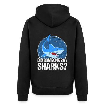 Shark Shark Lover Shark Gift - Unisex Premium Organic Zip Hoodie - black - Back - Nico (187cm)
