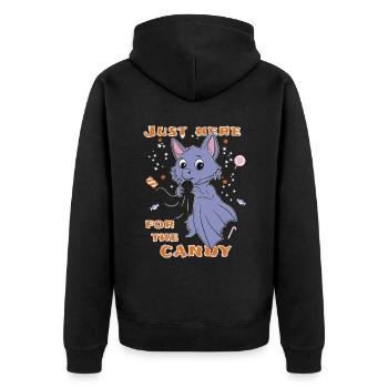 Fledermaus Halloween Lustig - Unisex Premium Bio Zip Hoodie - Schwarz - Hinten - Nico (187cm)