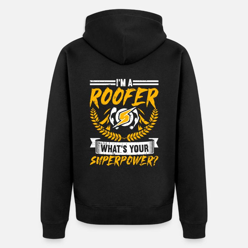 Bauarbeiter Dachdecker Geschenkidee - Unisex Premium Bio Zip Hoodie - Schwarz