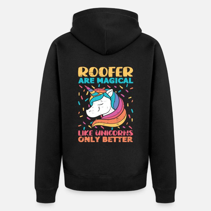 Bauarbeiter Dachdecker Geschenkidee - Unisex Premium Bio Zip Hoodie - Schwarz